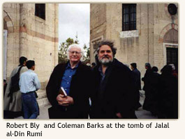 Robert Bly and Coleman Barks at the tomb of Jalal al-Din Rumi